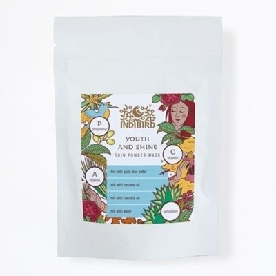 YOUTH AND SHINE (RADIANCE) Herbal Face Pack, Indibird (МОЛОДОСТЬ И СИЯНИЕ Травяная маска для лица, Индибёрд), 40 г.