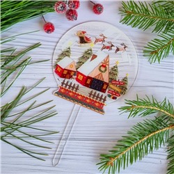 Топпер «Merry Christmas» волшебный шар (Санта над городом)