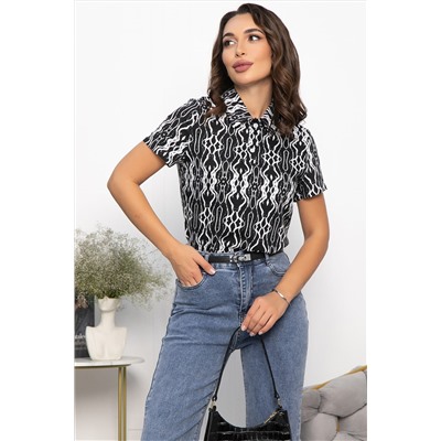 Поло Тренди (черное/узор) Б14093-10М