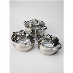 Набор посуды 6 предметов 1,75 л; 2,5 л; 3,4 л (4шт)