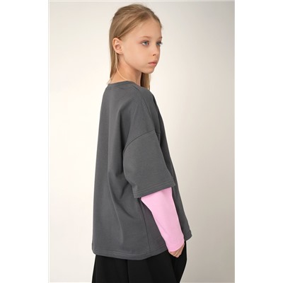 Лонгслив с двойным рукавом для девочки Happyfox