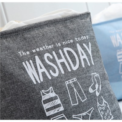 Корзина для вещей на завязках "Washday" коричневая