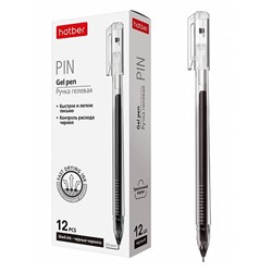 Ручка гел. черн. Хат Pin резин. грипп. 0,5мм 064520