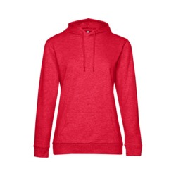 Толстовка с капюшоном женская Hoodie, красный меланж