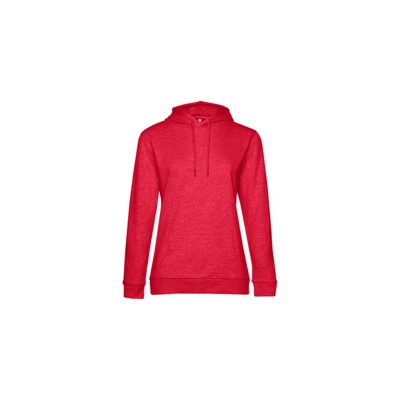Толстовка с капюшоном женская Hoodie, красный меланж