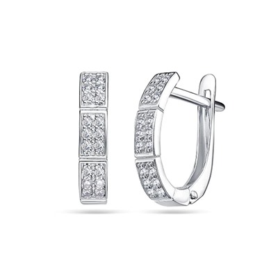 Серьги из серебра куб.циркон., В10-1033