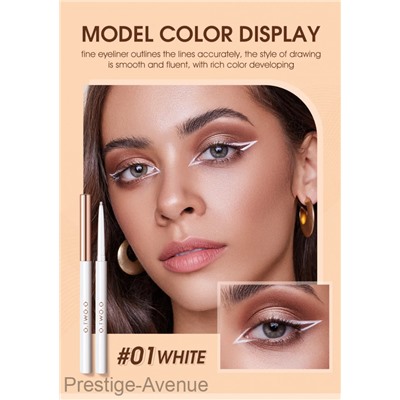 O.TWO.O Гелевая подводка для глаз Gel Eyeliner Waterproof Soft Eye Liner Pencil Quick Dry Makeup SC028 №01 White