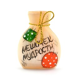Магнит из селенита "Мешочек мудрости" 47*35*15мм
