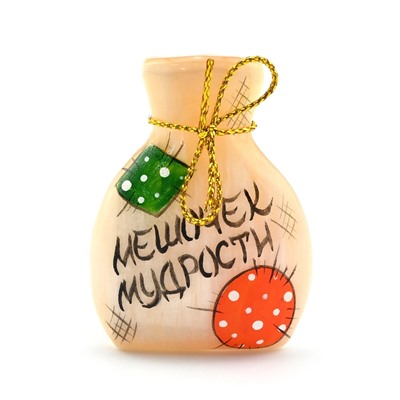 Магнит из селенита "Мешочек мудрости" 47*35*15мм