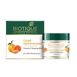 CLEAR IMPROVEMENT, Vitamin C Sleeping MASK, Biotique (ЗАМЕТНОЕ УЛУЧШЕНИЕ, Ночная осветляющая МАСКА ДЛЯ ЛИЦА с Витамином С, Биотик), 50 г.