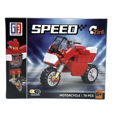 Конструктор SPEED 2в1 Мотоцикл-трансформер 137дет. 21*15см  / 123-718