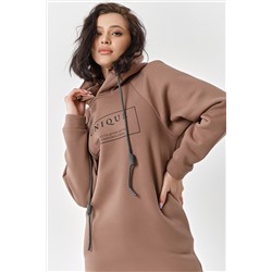 Платье из футера с начесом мокко