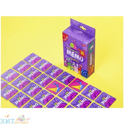 Игра настольная МЕМО 36 карточек "Улитки" Hatber 36ИнМ_26160, 36ИнМ_26160