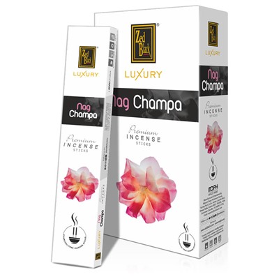 Luxury NAG CHAMPA Premium Incense Sticks, Zed Black (Лакшери НАГ ЧАМПА премиум благовония палочки, Зед Блэк), уп. 15 г.