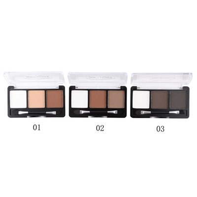Тени для век и бровей 1823 Primer Eyebrow 3цвета (1воск+2теней) т.03 Farres