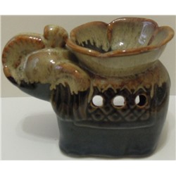 Аромалампа СЛОН С ЧАШЕЙ (хобот вверх) (керамика, глазурь, 10 см.), 1 шт.