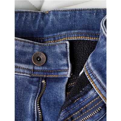 Джинсы mom-fit на флисе