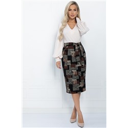 Платье Безупречный силуэт (черно-молочное) П11267