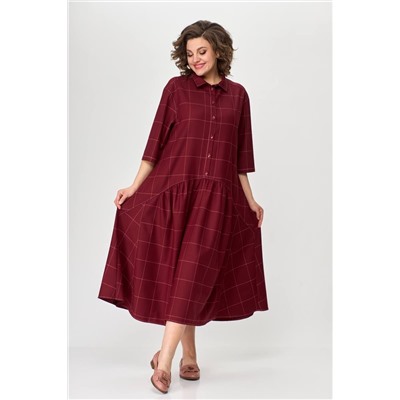 Avenue Fashion 0102-1 бордо+розовый, Платье