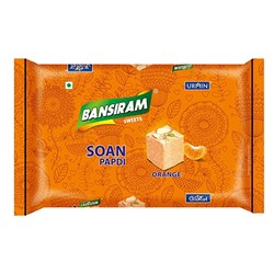Soan Papdi ORANGE Bansiram Sweets (Соан папди с АПЕЛЬСИНОМ, Бансирам), 250 г.
