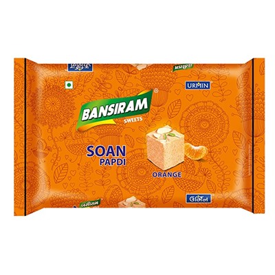 Soan Papdi ORANGE Bansiram Sweets (Соан папди с АПЕЛЬСИНОМ, Бансирам), 250 г.