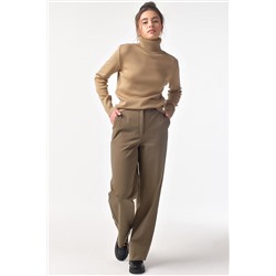 Водолазка вязаная с длинным рукавом из шерсти латте