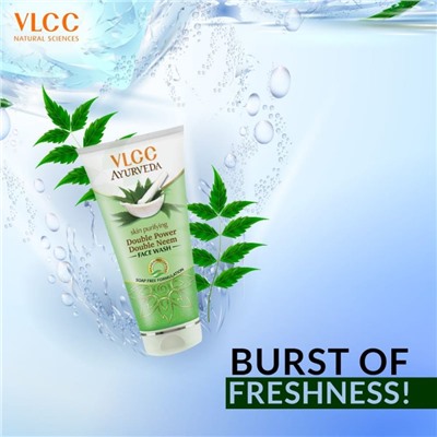 Skin Purifying DOUBLE POWER DOUBLE NEEM Face Wash, VLCC (ДВОЙНОЙ НИМ ДВОЙНАЯ СИЛА гель для умывания), 100 мл.