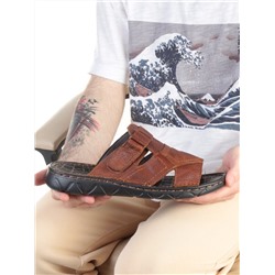 P2323-11 BROWN Тапочки мужские (натуральная кожа) размер