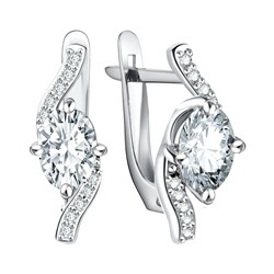 Серьги из серебра куб.циркон., Л-11815