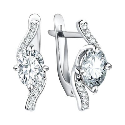 Серьги из серебра куб.циркон., Л-11815