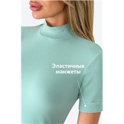 Женская водолазка в рубчик с коротким рукавом Happyfox