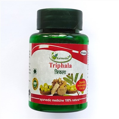 TRIPHALA, Karmeshu (ТРИФАЛА, очищение и омоложение организма, Кармешу), 60 капс. по 500 мг.