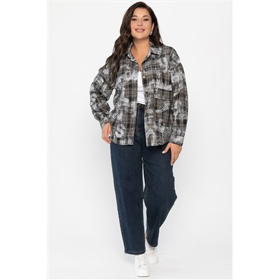 Рубашка хлопковая Шэрри (серо-коричневая) Б14307-18М