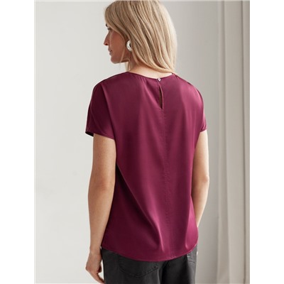 Блузка из сатина с коротким рукавом