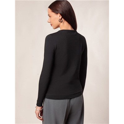 Джемпер с цельнокроеным воротом из премиального хлопка