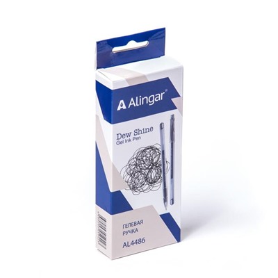 Авторучка гел. черн. Alingar Dew Shine игольчатая прозр.корпус (вып.по 2шт.)  AL4486
