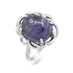Кольцо из серебра чароит, СПН4026