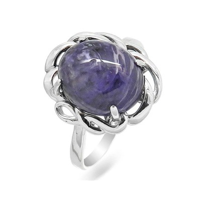 Кольцо из серебра чароит, СПН4026