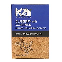 BLUEBERRY with GOAT MILK Infused with Natural Extracts, Handcrafted Bathing Bar, Kai Essentials (ЧЕРНИКА И КОЗЬЕ МОЛОКО мыло ручной работы с натуральными экстрактами, Каи Эссеншиалс), 125 г.