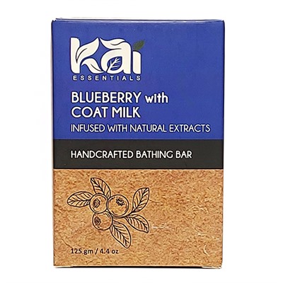 BLUEBERRY with GOAT MILK Infused with Natural Extracts, Handcrafted Bathing Bar, Kai Essentials (ЧЕРНИКА И КОЗЬЕ МОЛОКО мыло ручной работы с натуральными экстрактами, Каи Эссеншиалс), 125 г.