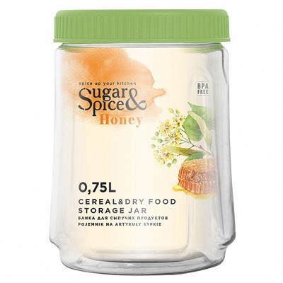 Банка для сыпучих продуктов Sugar&Spice Honey 0,75 л SE224810050 фисташка
