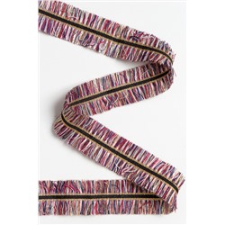 Тесьма отделочная 3 см*5 ярд "Бахрома с люрексом" (SF-2461) бордовый/синий