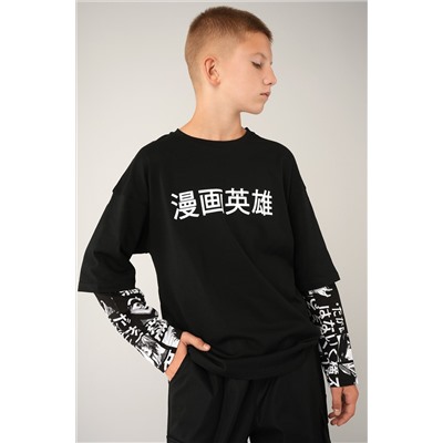 Детский лонгслив с двойным рукавом Happyfox