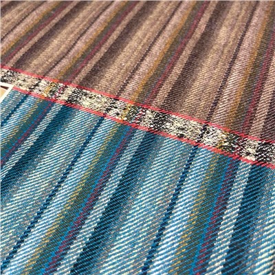 MOHINI SHAWLS Тёплый тибетский палантин В ПОЛОСКУ, цвет КОРИЧНЕВЫЙ (размер 200 см. х 90 см.), 1 шт.