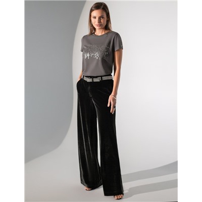 Нарядная футболка с принтом из премиального хлопка с эластаном