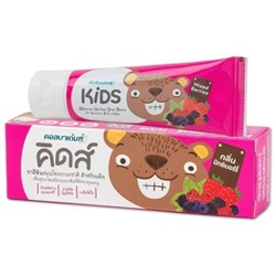 KIDS Natural Herbal Oral Paste, MIXED BERRIES, Kolbadent (Детская зубная паста с натуральными травами, ЯГОДНЫЙ МИКС, для крепких зубов и здоровых десен, Колбадент), 50 г.