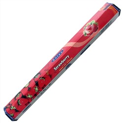 STRAWBERRY, Satya (Благовония КЛУБНИКА, Страсть. Любовь. Привлечение, Сатья), шестигранник, 20 палочек.