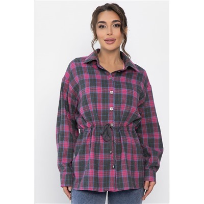 Рубашка хлопковая Джанет (розово-серая) Б14273-4М