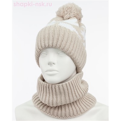 Q 201 D 201 Комплект флис (колпак+снуд) (52-54)