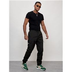 Брюки утепленный мужской зимние спортивные черного цвета 21135Ch